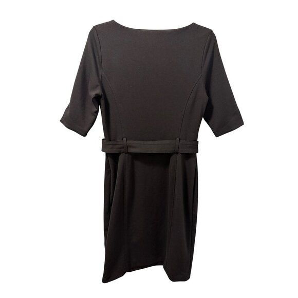 Banana Republic Black Tall 8 Sheath Dress With Belted Waist & 3/4 Sleeves Dress - Picture 10 of 11